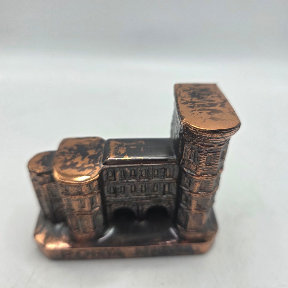 Vintage Porta Nigra Trier Germany Metal Souvenir Miniature Building Copper Tone
